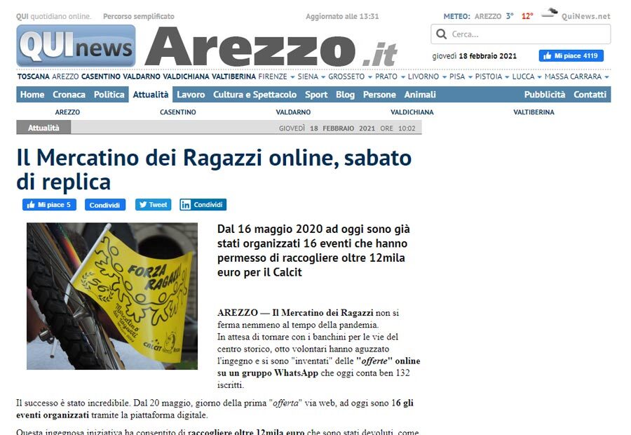 QUInewsArezzo.it 18/02/2021 - Calcit online