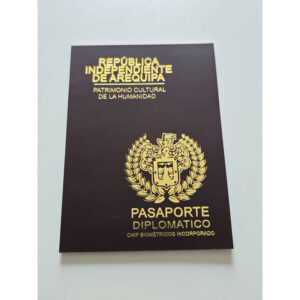 18744. Passaporto diplomatico della República indpendiente de Arequipa