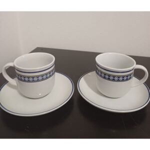 18778. Set di 9 tazzine da caffè Tognana in ceramica con piattino